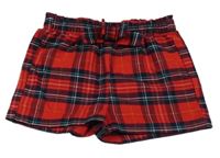 Červeno-tmavomodré kockované kraťasy s mašlou H&M
