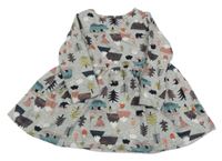 Sivé šaty so zvieratkami hema