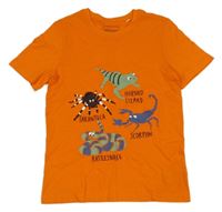 Oranžové tričko so zvířaty C&A