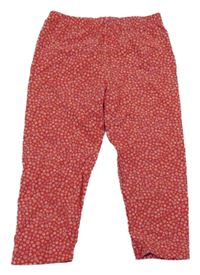 Červené kvetované crop legíny