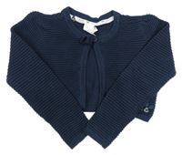 Tmavomodrý rebrovaný prepínaci crop sveter Jasper Conran