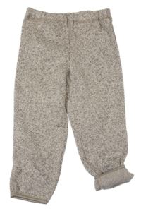 Béžové melírované pletené thermo tepláky H&M