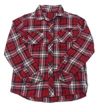 Červeno-čierno-biela kockovaná košeľa George