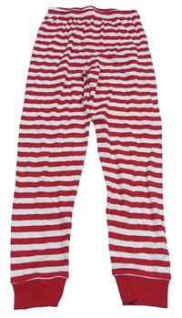 Červeno-biele pruhované pyžamové nohavice John Lewis