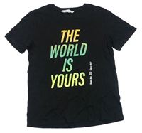 Čierne tričko s nápismi H&M
