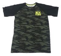Černo-kahki army tričko s nápisom C&A