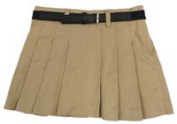 Béžová skladaná sukňa s opaskom H&M