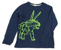 Tmavomodré tričko s dinem