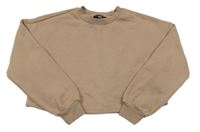 Hnedá crop mikina New Look