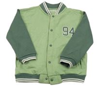 Zelená baseballová mikina s číslom a nápismi Nutmeg