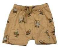 Hnědé teplákové kraťasy s bagry George