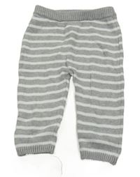 Sivo-biele pruhované pletené tepláky Matalan