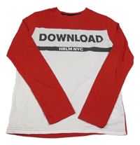 Červeno-biele tričko s nápismi C&A