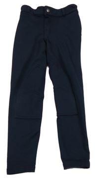 Tmavomodré jezdecké nohavice s nápisom Fouganza