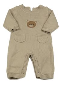 Béžový svetrový overal s medvedíkom