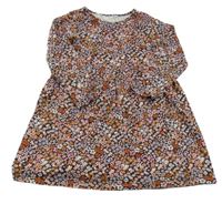 Čierno-ružovo-staroružové kvetované šaty H&M