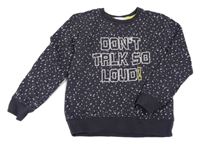 Antracitovo-biela mikina s fleky a nápisom Kids