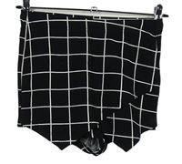 Dámska čierno-biela kockovaná skort sukňa Shein