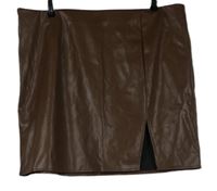 Dámská hnědá koženková sukně Shein 