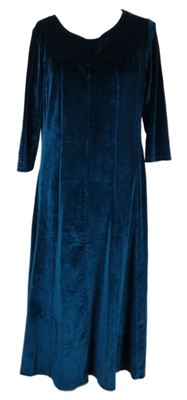 Dámske tmavomodré zamatové midi šaty Cotton