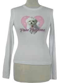 Dámske biele tričko s psíkom FB Sister