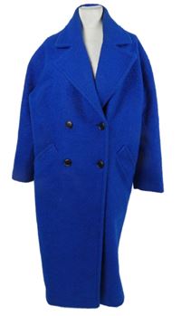 Dámsky zafírový buklé oversized kabát Primark