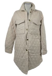 Dámský béžový vlněný vzorovaný vlněný zateplený kabát Object 