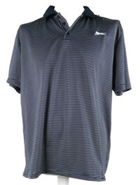 Pánske tmavomodré prúžkované polo tričko Slazenger