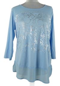 Dámská světlemodrá tunika s květy 