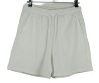 Dámske biele rebrované teplákové kraťasy Shein