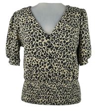 Dámska béžovo-čierna vzorovaná blúzka Dorothy Perkins