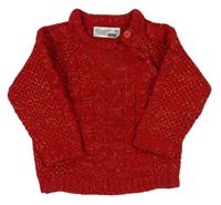 Červený trblietavý sveter Ergee
