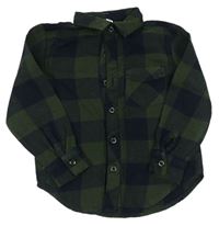 Tmavomodro-khaki kockovaná flanelová košeľa Pep&Co