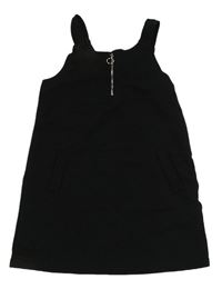 Čierne rebrované šaty so zipsom Primark