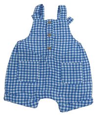 Modro-biele kockované plátenné na traké kraťasy Matalan