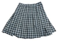 Modro-čierna kockovaná skladaná sukňa H&M