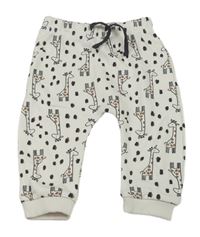 Biele baggy tepláky s fľakmi a žirafami  Matalan