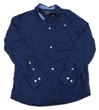 Tmavomodrá kostkovaná košile s výšivkou C&A