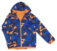 Modro-oranžová army šušťáková jarná bunda s kapucňou St. Bernard vel.176