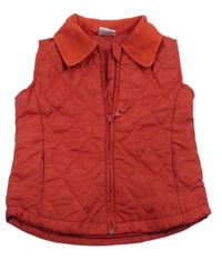 Červená šušťáková prešívaná zateplená vesta Papagino