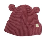 Vínová rebrovaná čapica s uškami Nutmeg