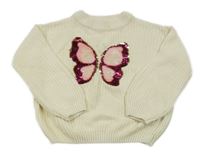 Smetanový oversize svetr s motýlkem C&A