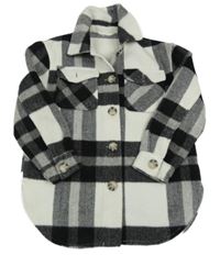 Bielo-čierno-sivá kockovaná košeľová bunda Candy couture