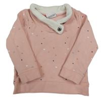 Svetloružová mikina so srdiečkami Topomini