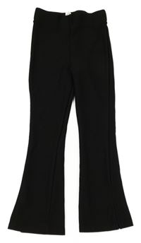 Černé žebrované flare legíny TU