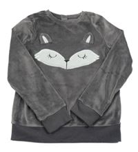 Sivá plyšová mikina so zvieratkom little kids