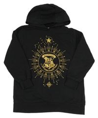 Čierna mikina s potiskem Harry Potter a kapucňou