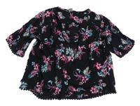 Černý květinový cardigan s tukany Matalan