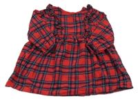 Červeno-tmavomodré kockované flanelové šaty George