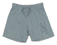 Světlemodré bavlněné kraťasy s nápisem H&M